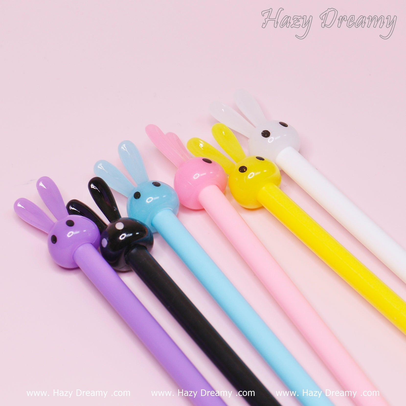 Hazy Dreamy Bunny Gel Pens - Adorable Stationery for Fun Writing, School Office, Gift Supplies - Hazy Dreamy: Online Stationery Store