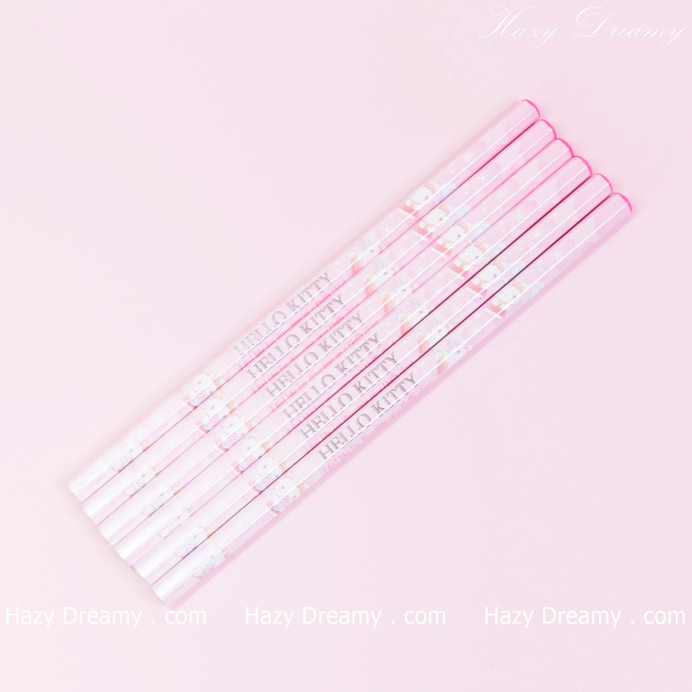 Hello Kitty Pink Pencils Set - Adorable Writing Essentials for Hello Kitty Fans - Hazy Dreamy: Online Stationery Store