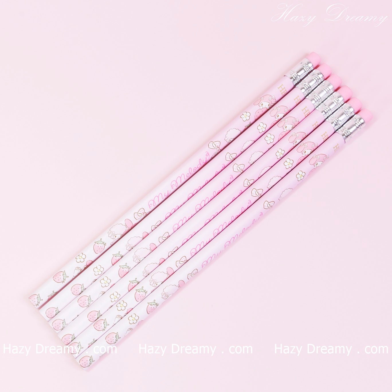 My Melody Pink Pencils Set - Cute and Collectible Stationery for My Melody Fans - Hazy Dreamy: Online Stationery Store