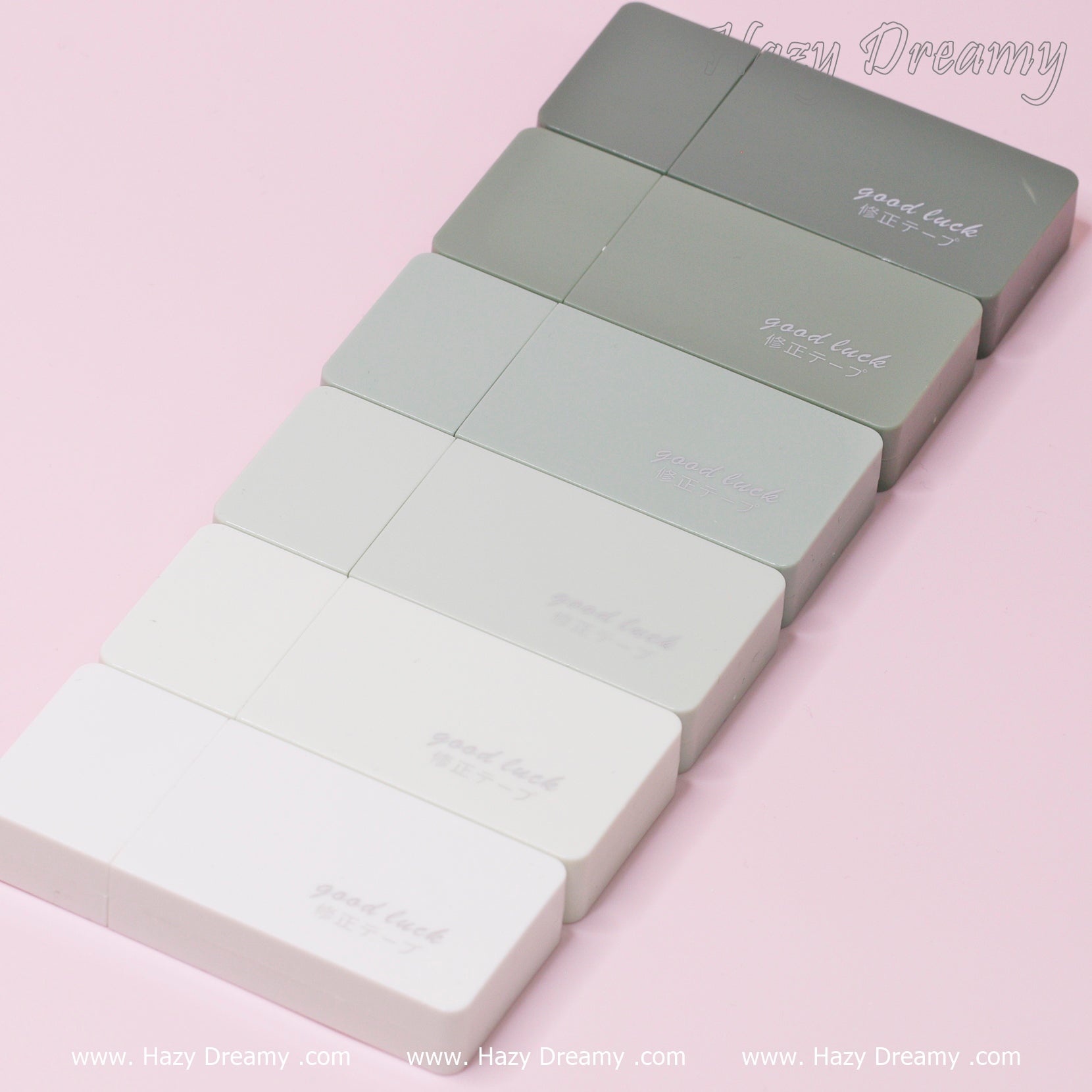 Set of Pastel Colors Correction Tape Cute White Out (Green Edition) - Hazy Dreamy: Online Stationery Store