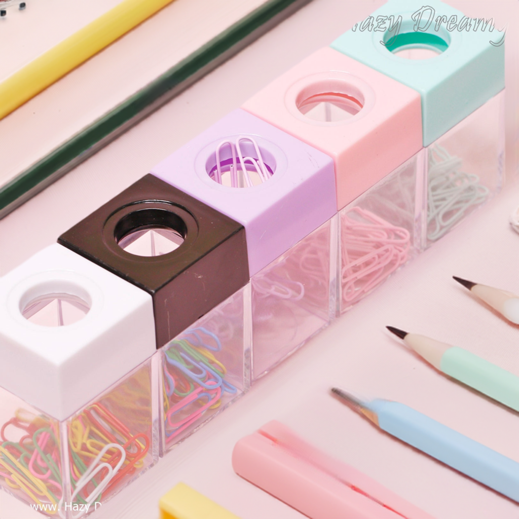 Cute Colorful Paper Clips (Magnetic Box) - Hazy Dreamy: School Stationery