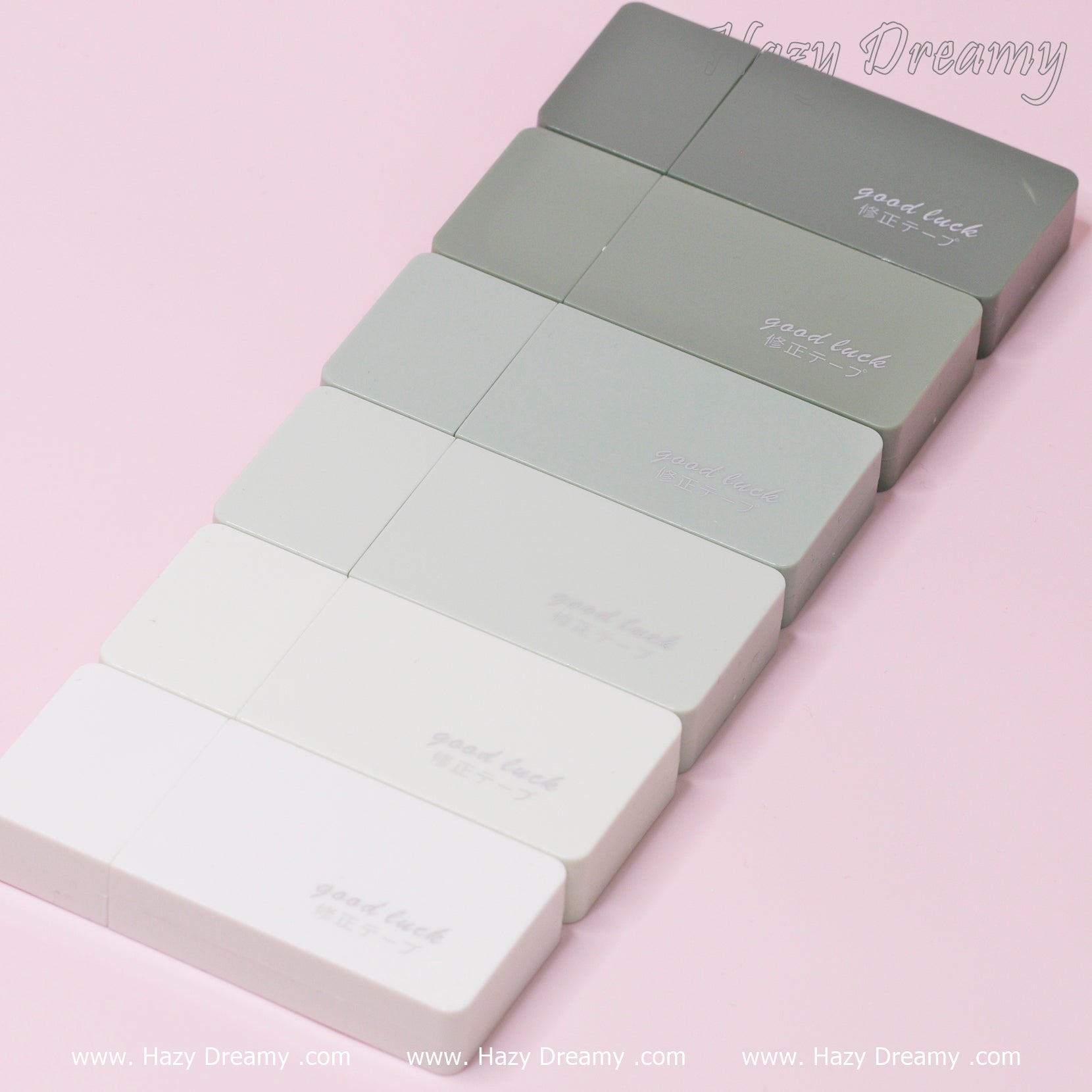 Set of Pastel Colors Correction Tape Cute White Out (Green Edition) - Hazy Dreamy: School Stationery
