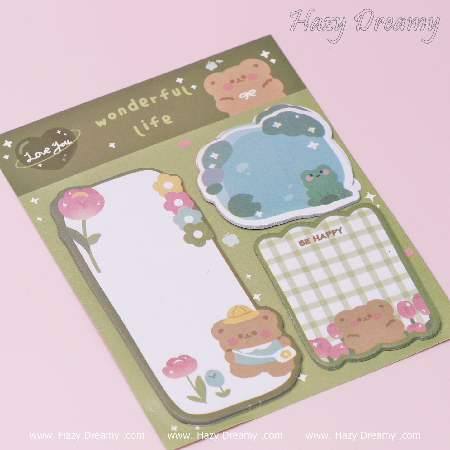Kawaii Cartoon Animal Sticky Notes - Hazy Dreamy: School Stationery
