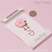 2-in-1 Cute Flower Metal Bookmarks Page Holder and Paper Clip - Hazy Dreamy: School Stationery