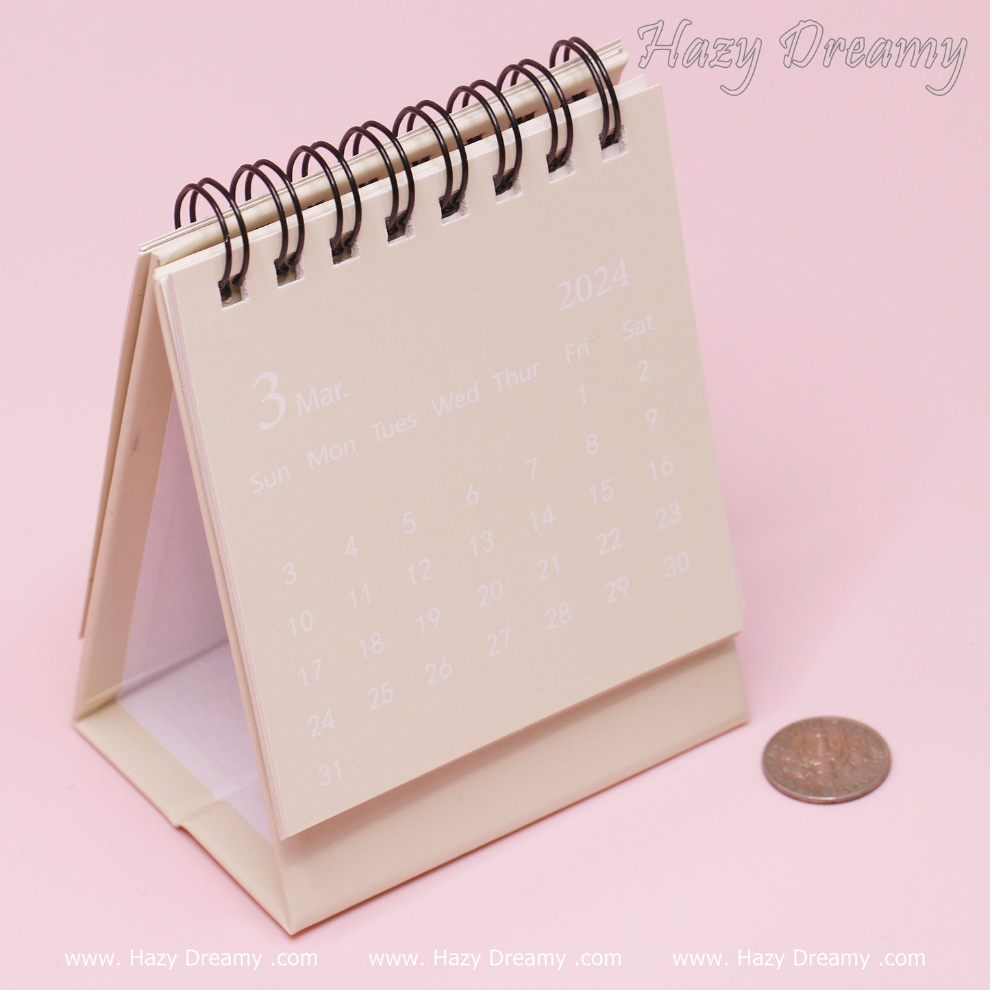 Pastel Paige Mini Calendar 2024 - Hazy Dreamy: School Stationery
