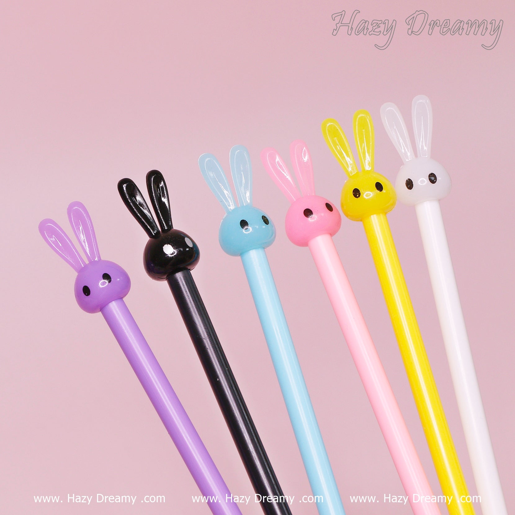 Kawaii Bunny Head Ball Pens for School Office Gift Supplies
