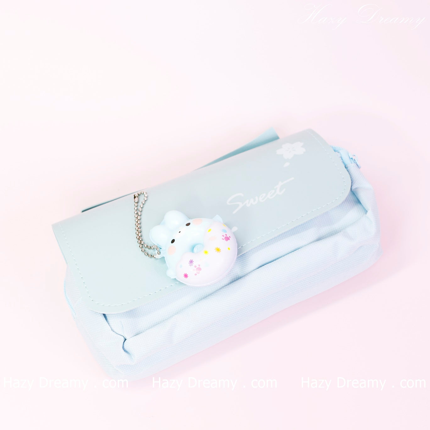 Sweet Bunny Pen & Pencil Case - Adorable Stationery Organizer in Pastel Blue
