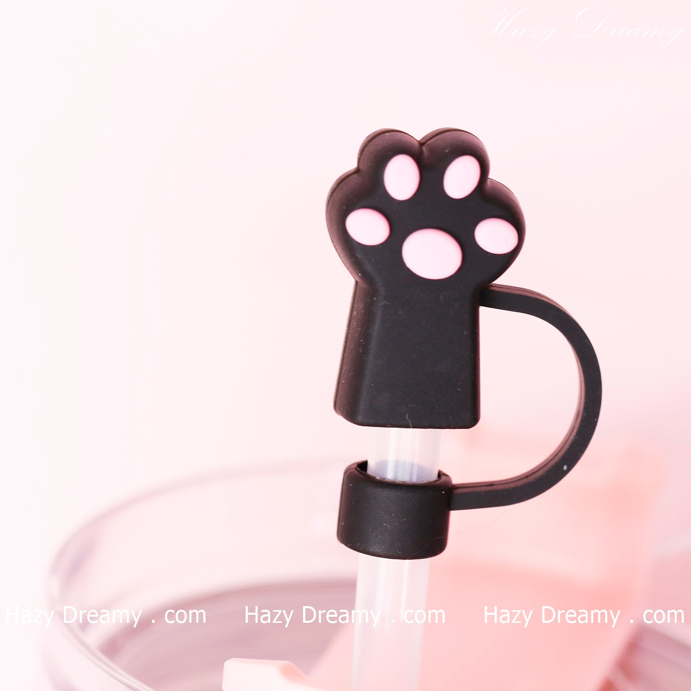 Cute Pet Paw Straw Cover for Tumblers and Cups - Perfect for School and On-the-Go
