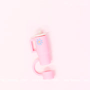 Cute Mini Pink Tumbler Straw Cove for Tumblers and Cups - Perfect for School and On-the-Go