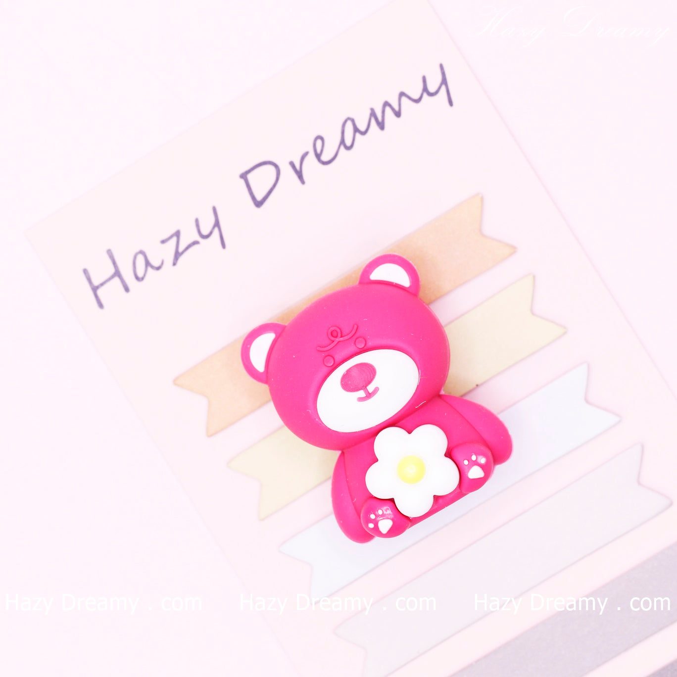 Charming Pink Bear 3D Eraser - Ideal for Kids and Stationery Enthusiasts