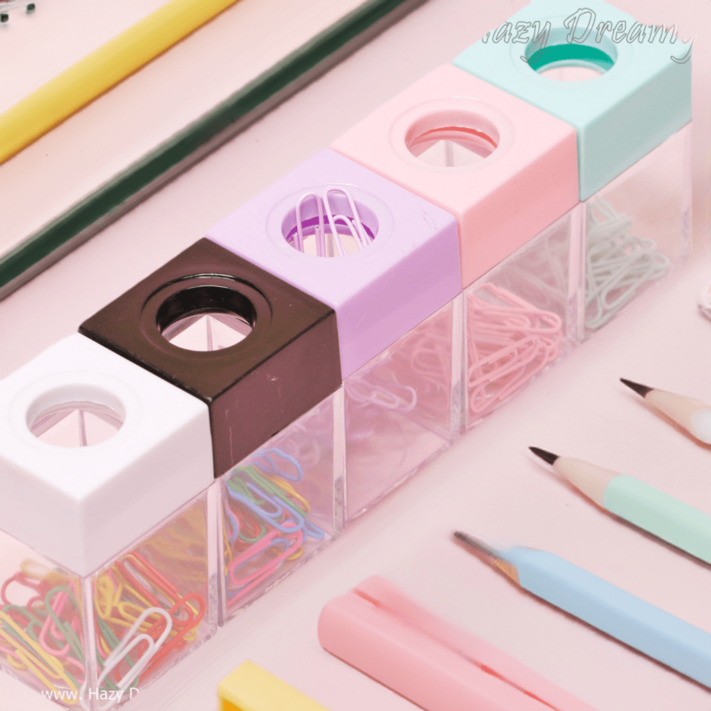 pastel-paper-clips-with-magnetic-dispenser-stylish-functional-desk ...